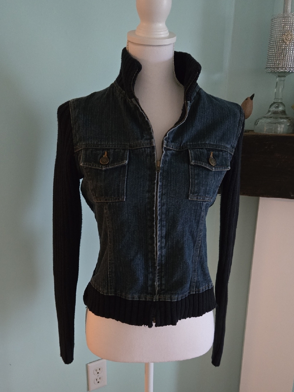 Clio Denim/sweater Jacket S